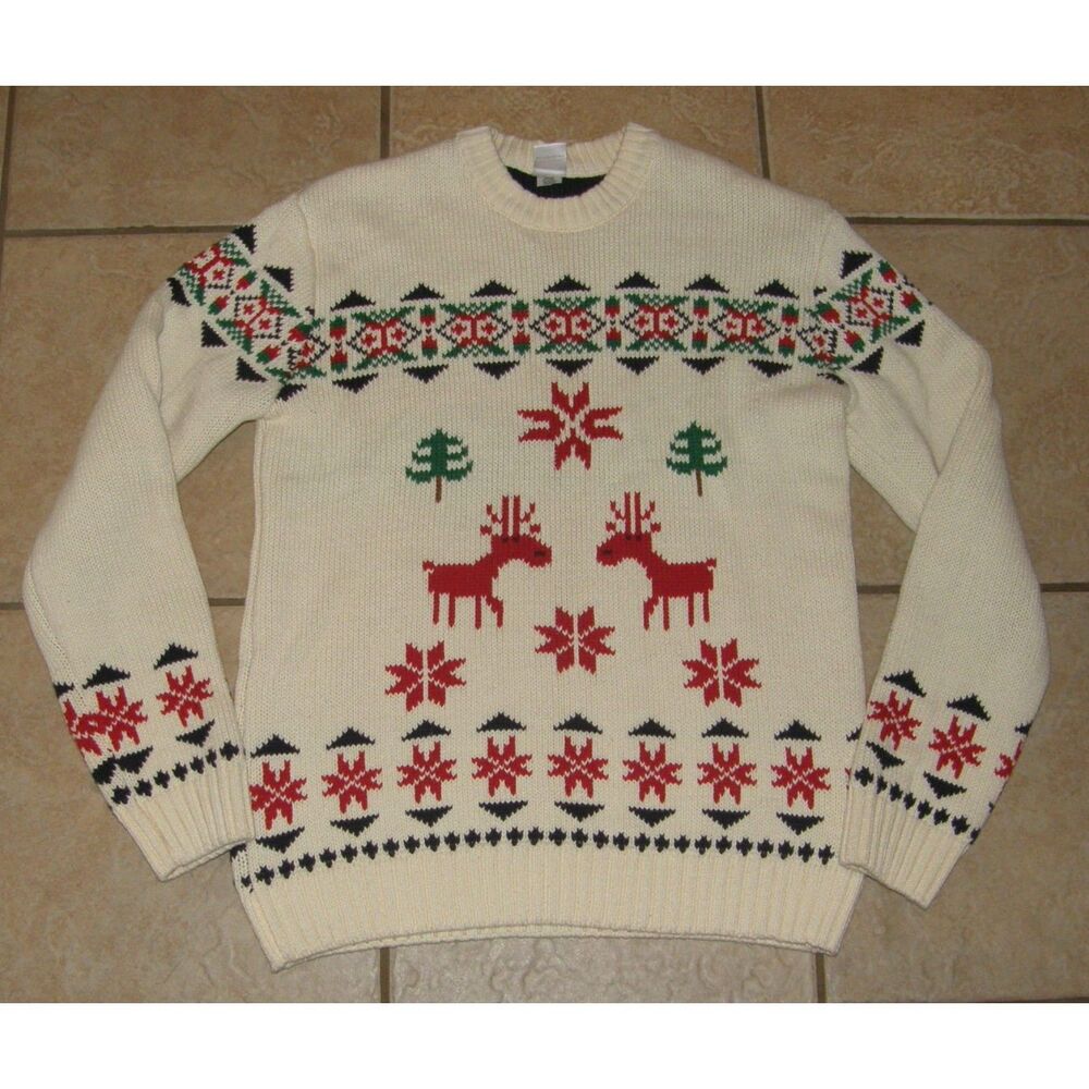 HANNA ANDERSSON Mens Sz Small Wool Blend Fair Isle Thick Cozy Christmas Sweater